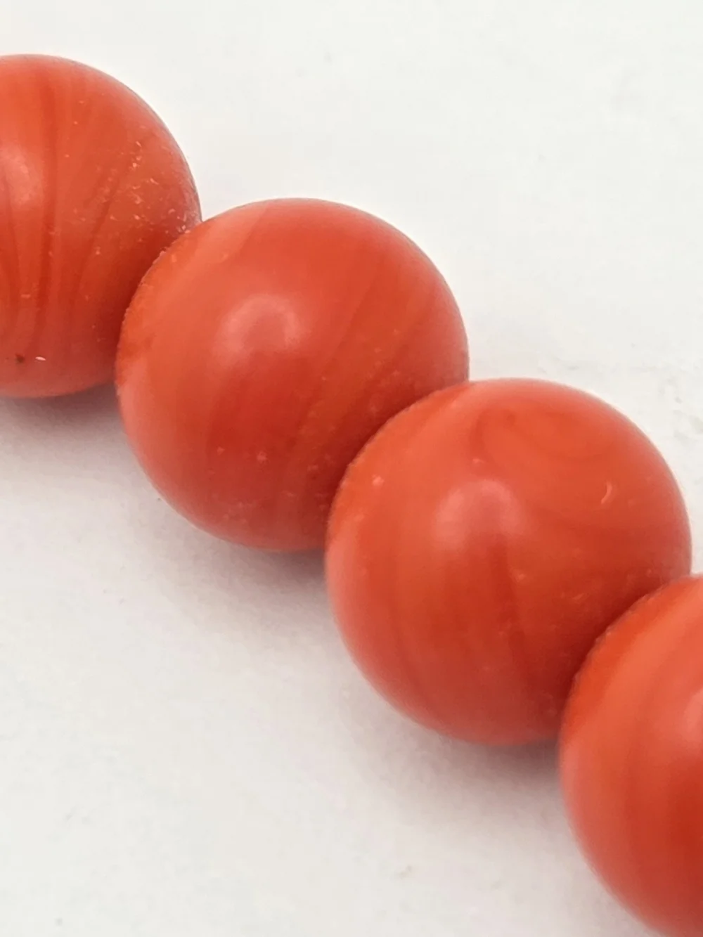 Vintage Orange Slag Glass Graduated Bead Necklace 19